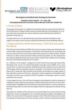 Birmingham and Solihull Joint Strategy for Dementia - COVID-1