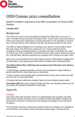 ONS Census 2021 consultation - Health Foundation response to new ONS consultation on Census 2021 Outputs - The Health Foundation