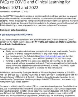 FAQs re COVID and Clinical Learning for Meds 2021 and 2022