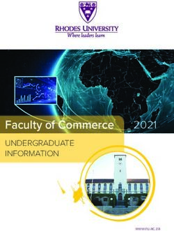 Faculty of Commerce UNDERGRADUATE INFORMATION 2021 - Rhodes University