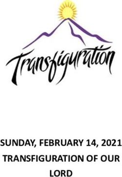 SUNDAY, FEBRUARY 14, 2021 TRANSFIGURATION OF OUR LORD