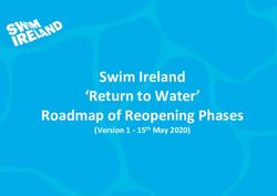 Swim Ireland 'Return to Water' Roadmap of Reopening Phases - (Version 1 ...