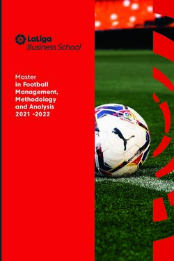 MASTER IN FOOTBALL MANAGEMENT, METHODOLOGY AND ANALYSIS 2021 -2022 - LALIGA
