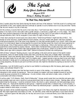 The Spirit Holy Ghost Lutheran Church - August 2018 Being & Making Disciples!