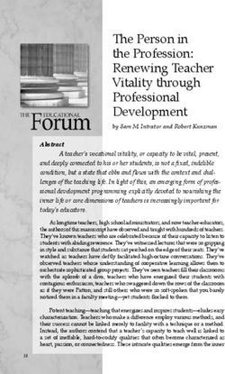 The Person in the Profession: Renewing Teacher Vitality through Professional Development