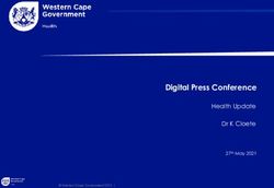 Digital Press Conference - Health Update Dr K Cloete - Green Point & Oranje-Kloof City ...