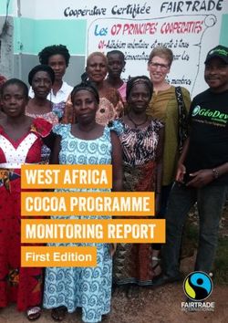 WEST AFRICA COCOA PROGRAMME MONITORING REPORT - First Edition