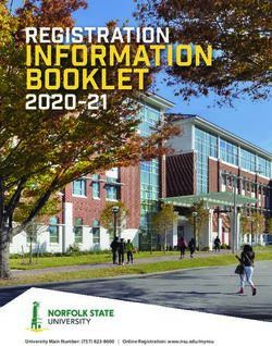 Information Booklet 2020-21 - University Main Number: (757) 823-8600 | Online Registration: www.nsu.edu/mynsu - Norfolk State University