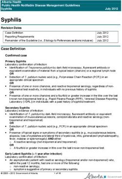 Syphilis Alberta Health Public Health Notifiable Disease Management Guidelines Syphilis