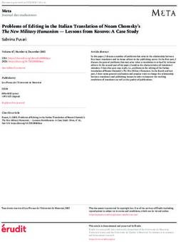 Problems of Editing in the Italian Translation of Noam Chomsky's The New Military Humanism - Lessons from Kosovo: A Case Study - Érudit