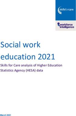 Social work education 2021 - Skills for Care analysis of Higher ...