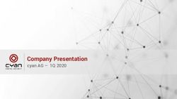 Company Presentation cyan AG - 1Q 2020 - Investor Relations