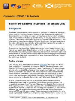 State of the Epidemic in Scotland - 21 January 2022 Background - The ...