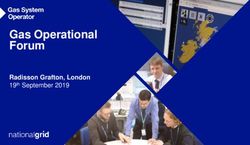 Gas Operational Forum - Radisson Grafton, London 19th September 2019 - National Grid Gas