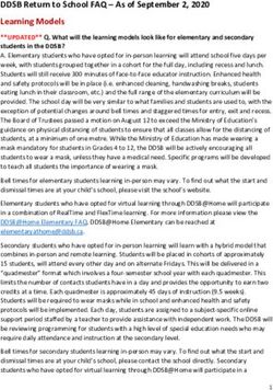 DDSB Return to School FAQ - As of September 2, 2020 Learning Models - Durham District School Board