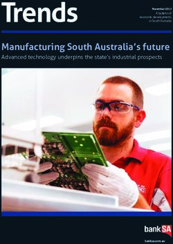 Trends Manufacturing South Australia's future - Advanced technology underpins the state's industrial prospects - BankSA
