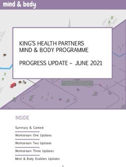 KING'S HEALTH PARTNERS MIND & BODY PROGRAMME PROGRESS UPDATE - JUNE 2021 - INSIDE
