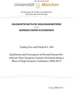 VOLKSWIRTSCHAFTLICHE DISKUSSIONSBEITRÄGE WORKING PAPERS IN ECONOMICS