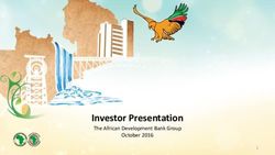 Investor Presentation - The African Development Bank Group October 2016