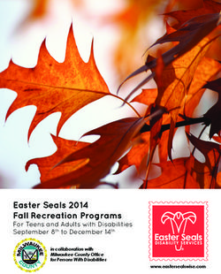 Easter Seals 2014 Fall Recreation Programs - For Teens and Adults with Disabilities September 8th to December 14th