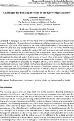 Challenges for Banking Services in the Knowledge Economy - Sciendo