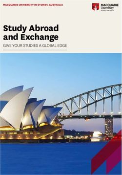 Study Abroad and Exchange - GIVE YOUR STUDIES A GLOBAL EDGE MACQUARIE UNIVERSITY IN SYDNEY, AUSTRALIA