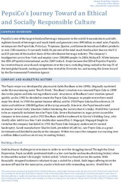 PepsiCo's Journey Toward an Ethical and Socially Responsible Culture - University of New ...