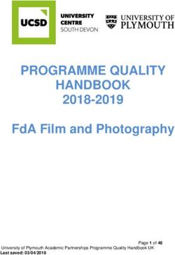 PROGRAMME QUALITY HANDBOOK - 2018-2019 FDA FILM AND PHOTOGRAPHY - SOUTH DEVON COLLEGE