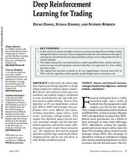 Deep Reinforcement Learning for Trading - Zihao Zhang, Stefan Zohren, and Stephen robertS - Oxford Man ...