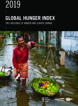 2019 GLOBAL HUNGER INDEX - THE CHALLENGE OF HUNGER AND CLIMATE CHANGE - ReliefWeb