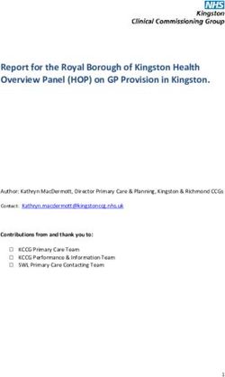 Report for the Royal Borough of Kingston Health Overview Panel (HOP) on GP Provision in Kingston.