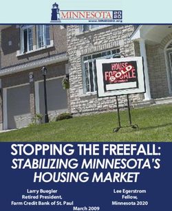 STOPPING THE FREEFALL: STABILIZING MINNESOTA'S HOUSING MARKET Larry Buegler - Minnesota 2020