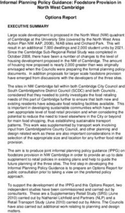Informal Planning Policy Guidance: Foodstore Provision in North West Cambridge Options Report