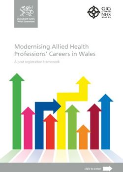 Modernising Allied Health Professions' Careers in Wales - A post registration framework