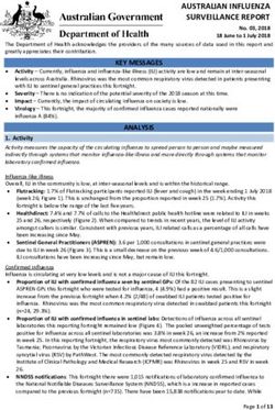AUSTRALIAN INFLUENZA SURVEILLANCE REPORT - Department of Health