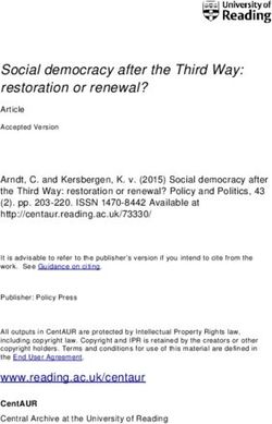 Social democracy after the Third Way: restoration or renewal? - CentAUR