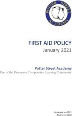 FIRST AID POLICY January 2021 Potter Street Academy Part of the Passmores Co-operative Learning Community