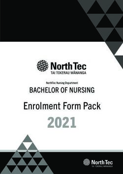 2021 Enrolment Form Pack - BACHELOR OF NURSING - NorthTec