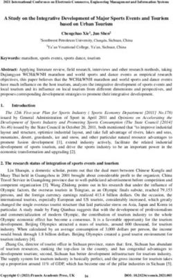 A Study on the Integrative Development of Major Sports Events and Tourism based on Urban Tourism
