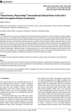 "Chuck Norris, Please Help!" Transnational Cultural Flows in the 2017 Anti Corruption Protests in Romania