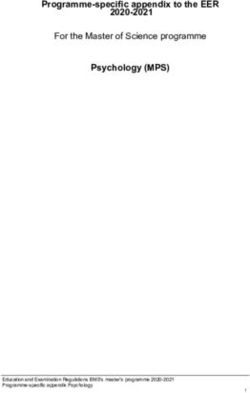 Programme-specific appendix to the EER 2020-2021 Psychology (MPS) - For the Master of Science programme