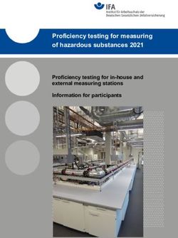 Proficiency testing for measuring of hazardous substances 2021 - Proficiency testing for in-house and external measuring stations Information for ...