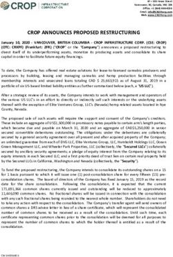 CROP ANNOUNCES PROPOSED RESTRUCTURING - Canadian Securities ...