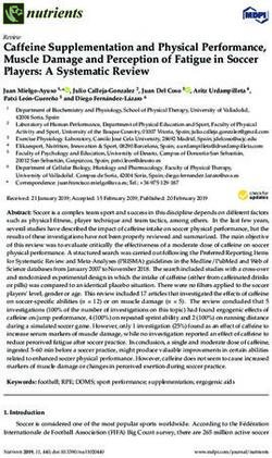 Caffeine Supplementation and Physical Performance, Muscle Damage and Perception of Fatigue in Soccer Players: A Systematic Review - MDPI