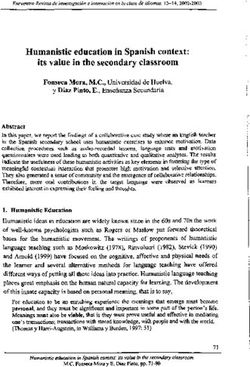 Humanistic education in Spanish context: its valué in the secondary classroom