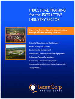 INDUSTRIAL TRAINING for the EXTRACTIVE