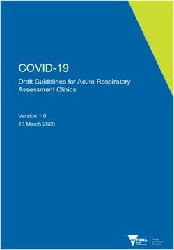 COVID-19 Draft Guidelines for Acute Respiratory Assessment Clinics Version 1.0 13 March 2020