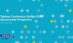 Tableau Conference Europe 2019 Sponsorship Prospectus 17 - 19 June, 2019