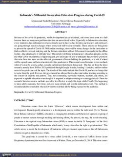 Indonesia's Millennial Generation Education Progress during Covid-19