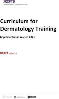 Curriculum for Dermatology Training - Implementation August 2021 DRAFT 23/03/20 - JRCPTB